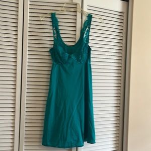 Vintage Green lace bodice short night gown